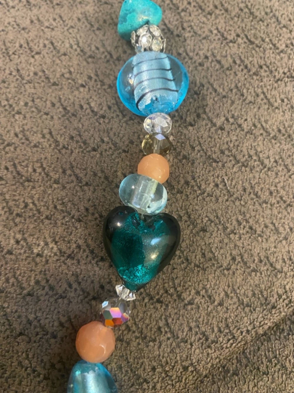 Crystal Suncatcher Handmade - Teal & Coral NWOT - Picture 9 of 12